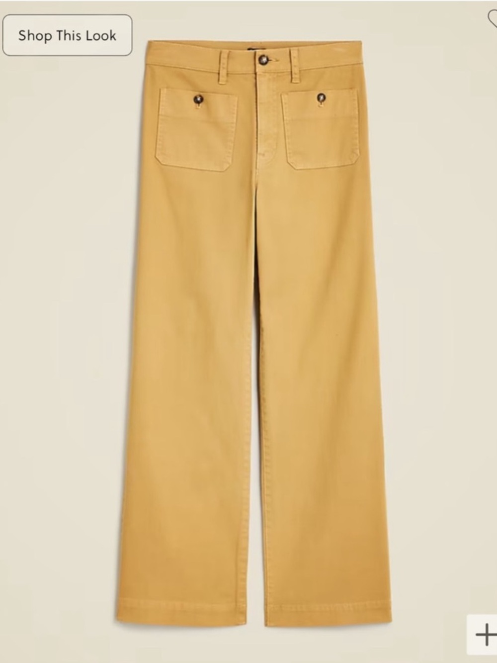 J. Crew Sailor slim wide baggy leg chino denim size 6 tall T 6T khaki tan color